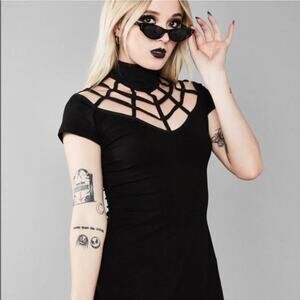 Dolls Kill Widow Spiderweb Dress Size XL